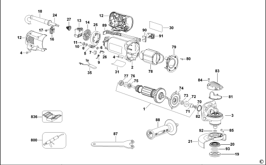 DEWALT Ersatzteile KLEINER WINKELSCHLEIFER D28130 Typ: 1 QS