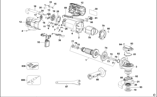 DEWALT Ersatzteile KLEINER WINKELSCHLEIFER D28137 Typ: 1 QS