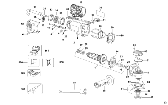DEWALT Ersatzteile KLEINER WINKELSCHLEIFER D28132 Typ: 1 QS