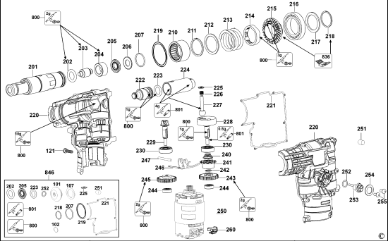 DEWALT Ersatzteile DREHHAMMER DC232K Typ: 1 QW