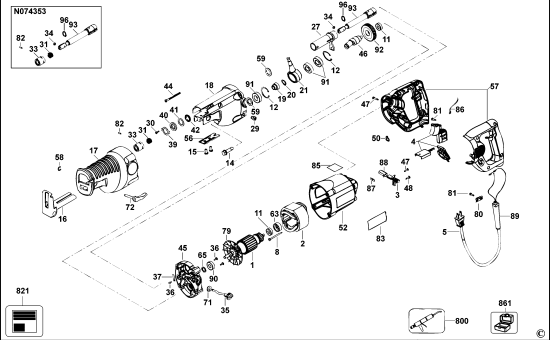 DEWALT Ersatzteile DREHBLATTSTICHSAGE DW311 Typ: 1 QS