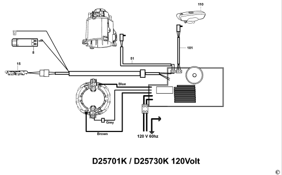 DEWALT Ersatzteile DREHHAMMER D25701K Typ: 1 QS