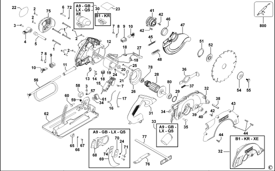 DEWALT Ersatzteile KREISSGE D23620 Typ: 1 QS