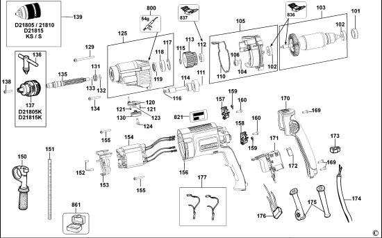 DEWALT Ersatzteile BOHRER D21805 Typ: 1 QS