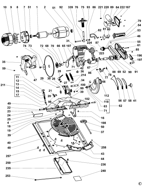 DEWALT Ersatzteile KAPP. UND GEHRUNGSSAGE DW743N Typ: 1 QS