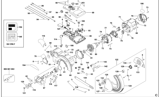 DEWALT Ersatzteile GEHRUNGSSÄGE DW712 Typ: 2 QS
