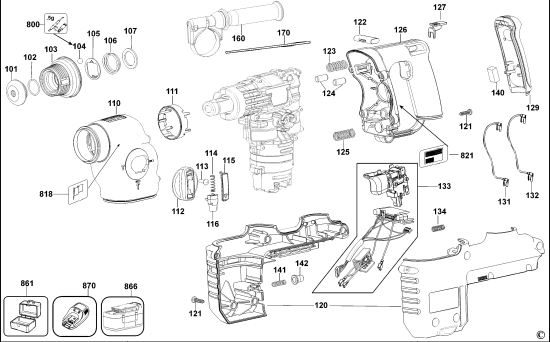 DEWALT Ersatzteile DREHHAMMER DC233K Typ: 1 QW