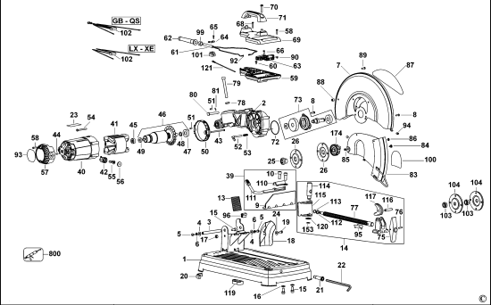DEWALT Ersatzteile SCHROTSÄGE D28715 Typ: 1 QS