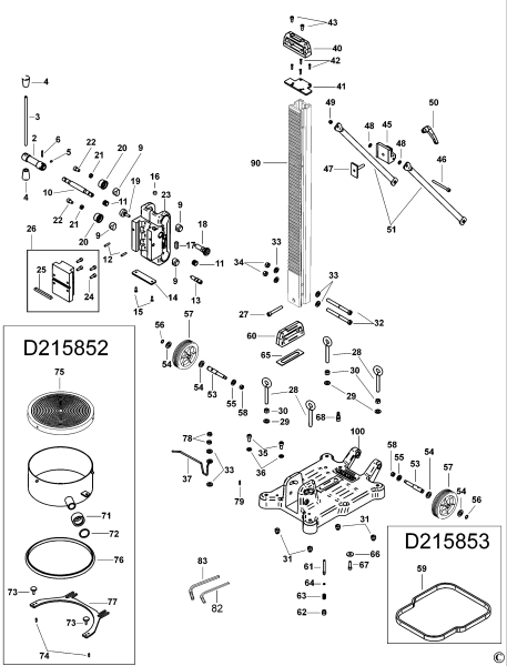 DEWALT Ersatzteile BOHRMASCHINENSTÄNDER D215851 Typ: 1 QS
