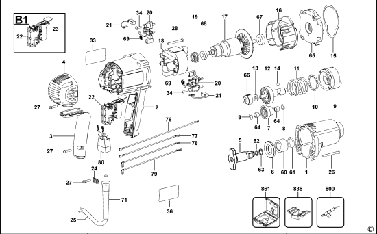 DEWALT Ersatzteile SCHLAGSCHRAUBENSCHL. DW293 Typ: 1 XJ