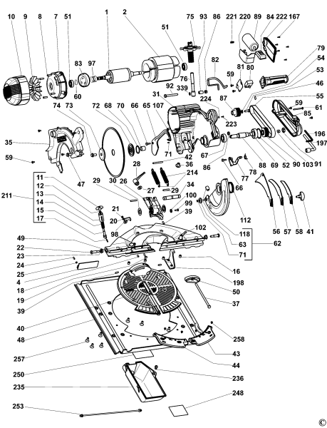 DEWALT Ersatzteile KAPP. UND GEHRUNGSSAGE DW743 Typ: 5 QS