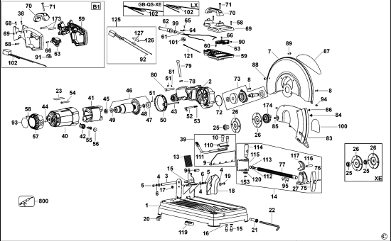 DEWALT Ersatzteile SCHROTSÄGE D28715 Typ: 2 QS
