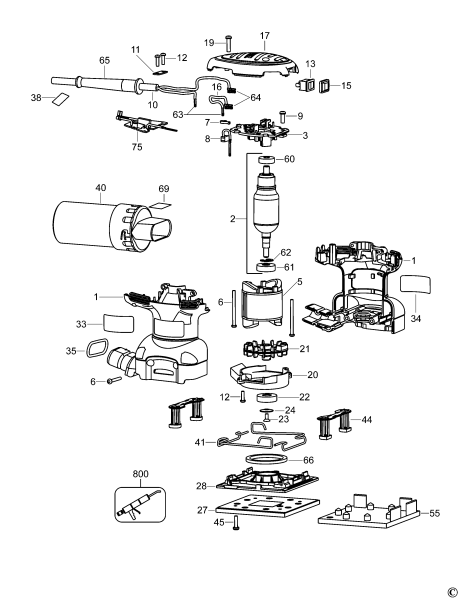DEWALT Ersatzteile SCHLEIFER D26441 Typ: 2 QS