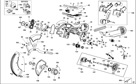DEWALT Ersatzteile KAPP. UND GEHRUNGSSAGE D27107 Typ: 1 QS