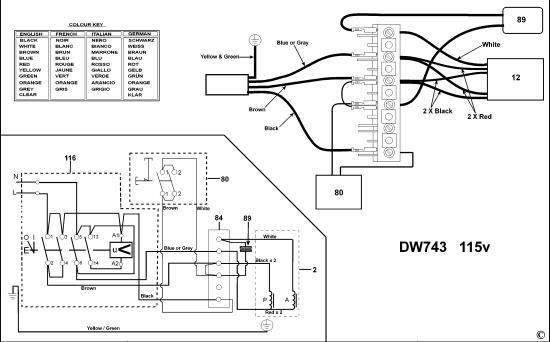 DEWALT Ersatzteile KAPP. UND GEHRUNGSSAGE DW743 Typ: 4 QS
