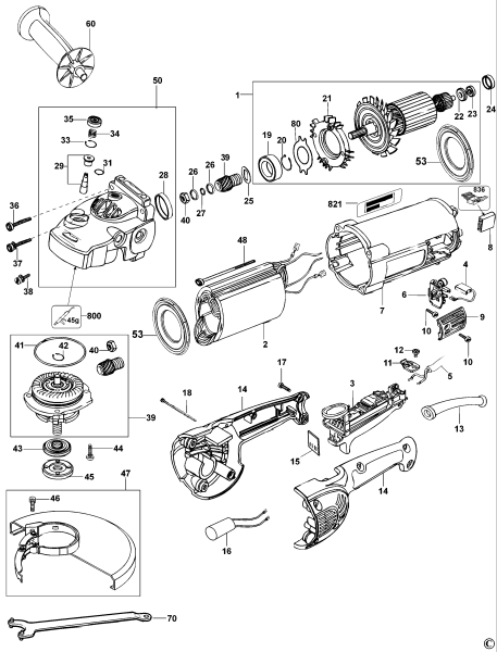 DEWALT Ersatzteile WINKELSCHLEIFER D28413 Typ: 2 QS