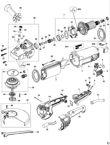 DEWALT Ersatzteile WINKELSCHLEIFER D28415 Typ: 2 QS