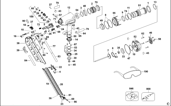 DEWALT Ersatzteile 90 MM STREIFENNAGLER D51823 Typ: 3 QS