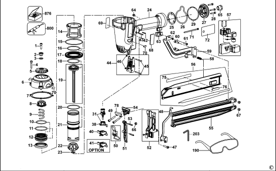 DEWALT Ersatzteile NAGLER D51431 Typ: 2 XJ