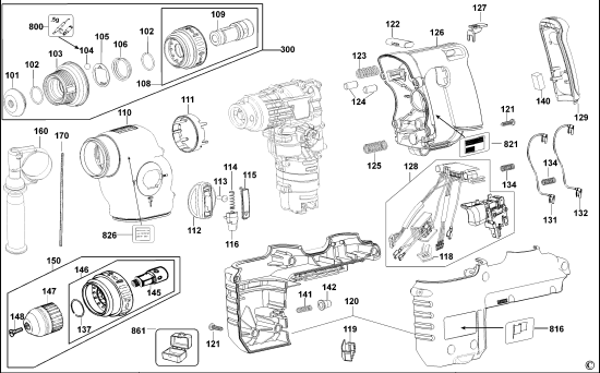 DEWALT Ersatzteile DREHBOHRHAMMER DC229KL Typ: 1 QW