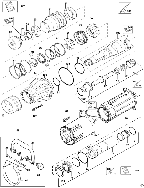 DEWALT Ersatzteile MEISSELHAMMER D25899K Typ: 1 QS