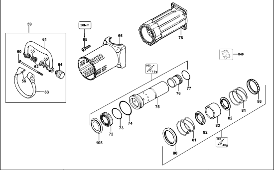 DEWALT Ersatzteile MEISSELHAMMER D25901K Typ: 1 QS