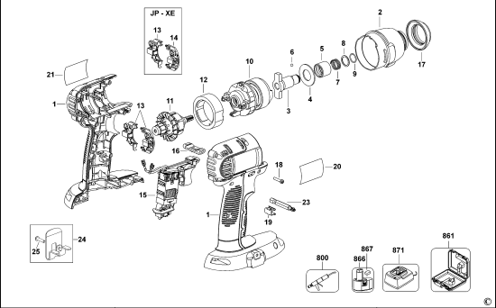 DEWALT Ersatzteile SCHLAGSCHRAUBENSCHL. DC837 Typ: 1 QW
