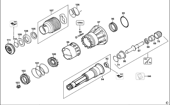 DEWALT Ersatzteile MEISSELHAMMER D25941K Typ: 3 XJ