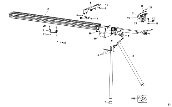DEWALT Ersatzteile GEHRUNGSSÄGENSTÄNDER DW723 Typ: 1 XJ
