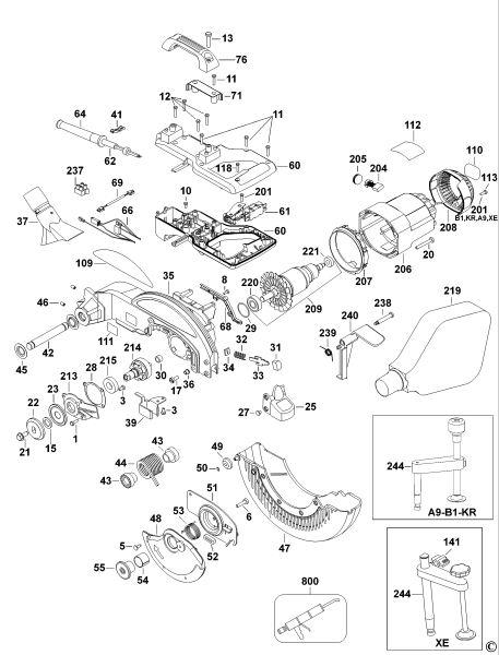 DEWALT Ersatzteile GEHRUNGSSÄGE DW713 Typ: 1 QS