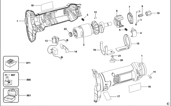 DEWALT Ersatzteile SCHNEIDER DC550 Typ: 1 XJ
