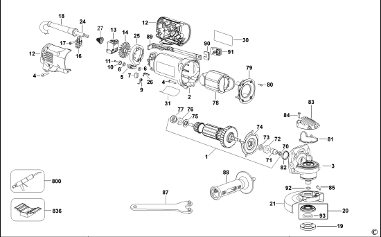 DEWALT Ersatzteile KLEINER WINKELSCHLEIFER D28106 Typ: 1 XJ