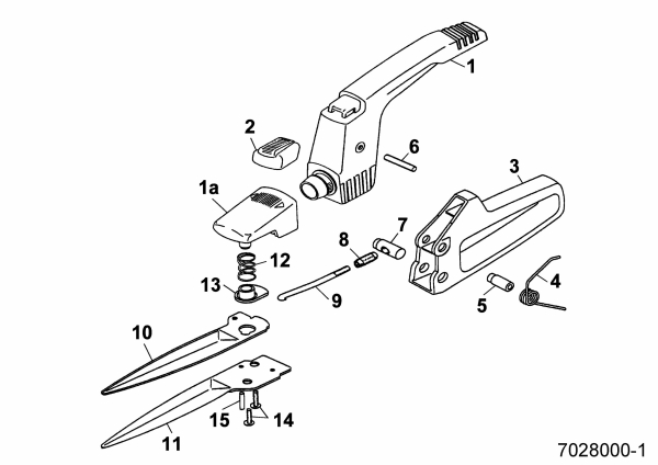 Ersatzteile WOLF-Garten Handgrasschere RI-C Typ: 7028000  (1995) Grundgerät 