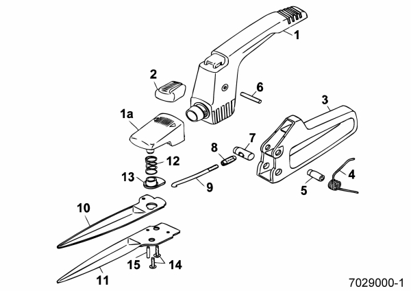 Ersatzteile WOLF-Garten Handgrasschere RI-B Typ: 7029000  (1990) Grundgerät 