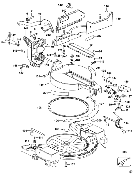 DEWALT Ersatzteile GEHRUNGSSÄGE DW715 Typ: 1 XJ