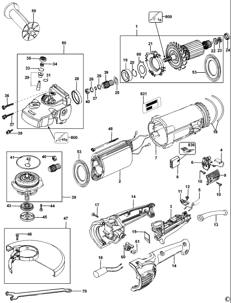 DEWALT Ersatzteile WINKELSCHLEIFER D28423 Typ: 2 QS