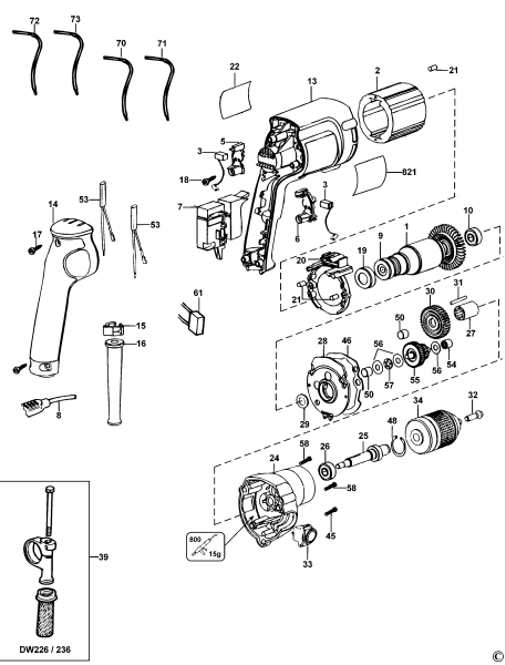 DEWALT Ersatzteile BOHRER DW221 Typ: 5 QS