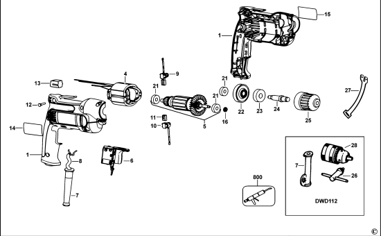 DEWALT Ersatzteile BOHRER DWD112 Typ: 1 QS