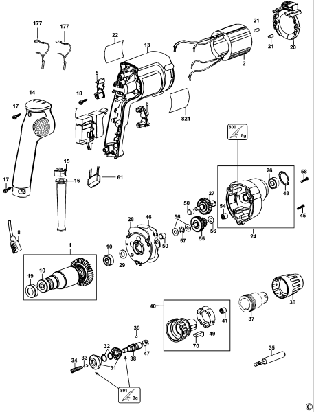 DEWALT Ersatzteile SCHRAUBENDREHER DW263K Typ: 5 QS