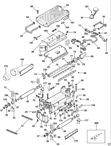 DEWALT Ersatzteile HOBEL-SPANNTIEFEN DW734 Typ: 1 XJ