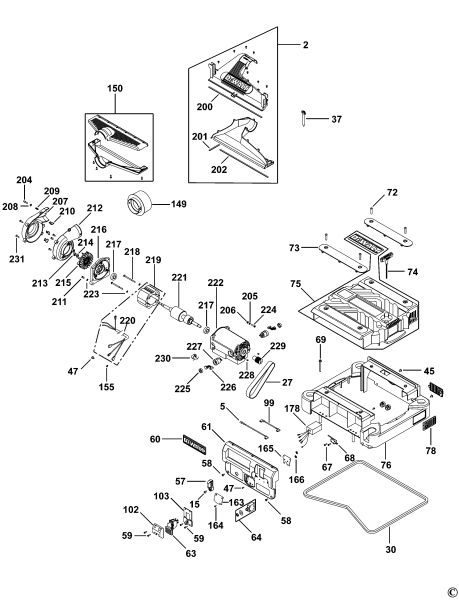 DEWALT Ersatzteile HOBEL-SPANNTIEFEN DW735 Typ: 1 KS