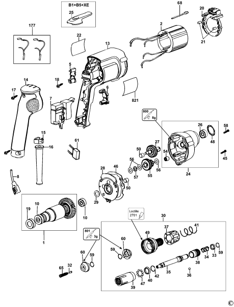 DEWALT Ersatzteile SCHRAUBENDREHER DW268K Typ: 5 QS