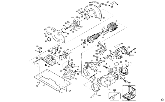 DEWALT Ersatzteile KREISSGE DW384-46 Typ: 1 XJ