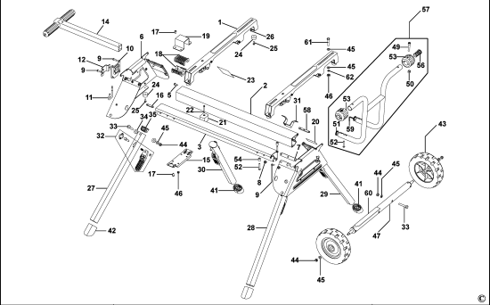 DEWALT Ersatzteile BEINSTÄNDER DE7400 Typ: 1 QW