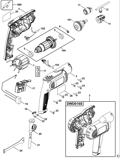 DEWALT Ersatzteile BOHRER DWD014 Typ: 1 QS