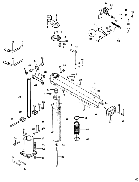 DEWALT Ersatzteile RADIALARMSÄGE DW722KN Typ: 1 XS