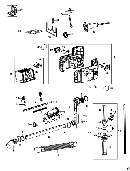 DEWALT Ersatzteile STAUBABSAUGERSATZ D25302DH Typ: 1 XJ