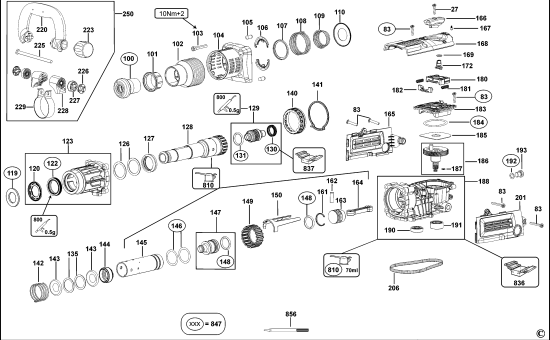 DEWALT Ersatzteile MEISSELHAMMER D25831K Typ: 1 QS