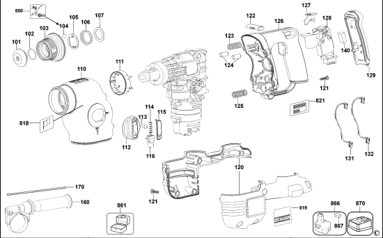 DEWALT Ersatzteile DREHHAMMER DC212K Typ: 2 QW