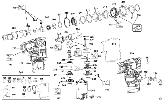 DEWALT Ersatzteile DREHHAMMER DC213 Typ: 2 QW